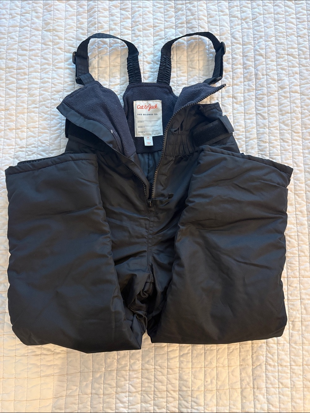Cat & Jack Black Kids' Insulated One-Piece Snow Overalls